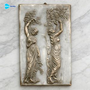 Pannello Scultura in Bronzo Personalizzato Grande con Rilievo di Figure Religiose Angelo Santo Biblico - Product Image 1
