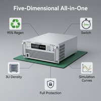 Fuente de Alimentación CC Bidireccional de 3U para Montaje en Rack, PBS 2500-40L, 500V 40A 6kW, Regenerativa con 95% de Recuperación de Energía, para Baterías de Vehículos Eléctricos y Microredes