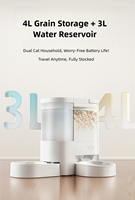 Distributeur automatique d'eau et de nourriture 2-en-1 portable pour chiens/chats, commande à distance par application intelligente WiFi, bols en plastique antibactériens