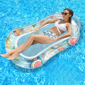 Venta al por mayor PVC adultos hamaca inflable Red de natación tela flotante cama almohadilla piscina flotador plataforma agua estera inflable niños - Product Image 2