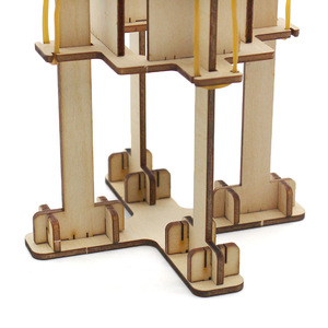 Wooden <b>DIY</b> Shock Absorber Model <b>Kit</b> For Kids Science Stem Education Toy Geometric Shape Manual Assembly 4-6 Years Old - Product Image 3