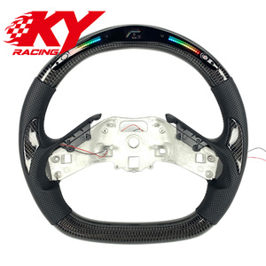 Volant de direction personnalisé de style sportif en fibre de carbone avec affichage LED du régime moteur et palettes de changement de vitesse pour Chevrolet Corvette C8 C6 C7 Z06 2020-2027 - Product Image 1