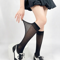 Chaussettes pour femmes, bas en maille sans couture, compression, mi-hautes, mélange de viscose, fines, amincissantes, style JK, respirantes, douces et confortables