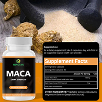 Kapsul Suplemen Maca Extra Strength OEM/ODM 60 Kapsul Ekstrak Lada Hitam Organik Campuran Herbal Vitalitas Dewasa