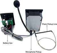 EQ PM Profesyonel Amfi Akustik Gitar Preamp'ı Manyetik 5 Bant Ekolayzır LCD Tuner Dahili Mikrofon Piezo Sistemi Plastik