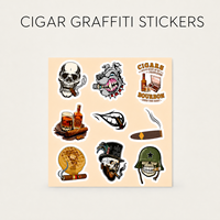 Autocollants en vinyle multicolores pour cigares, pack de décalcomanies graffiti, art crâne bourbon, imperméables, cadeau d'affaires pour hommes, vente en gros, fabriqué en Chine