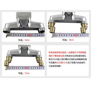 Robinet de douche rond en cuivre pour appartement, ensemble de salle de bain eau chaude et froide avec pomme de douche à jet doux réglable - Product Image 2
