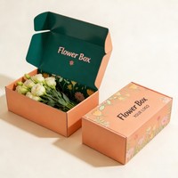 Boîte à fleurs en papier personnalisée avec logo d'usine, boîte cadeau en carton ondulé écologique, boîte d'expédition pour fleurs et plantes en pot