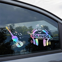 Autocollants de transfert holographiques arc-en-ciel imperméables personnalisés, autocollants de transfert UV multicolores or argent laser pour vitres de voiture