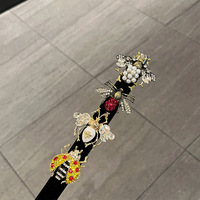 En gros, Bague ajustable vintage en cristal avec abeille et perle, thème insectes et animaux, bijoux pour femme, Anillo De Abeja