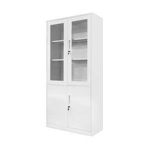 Meubles personnalisés en verre d'acier de haute qualité, armoires de remplissage d'<span class=keywords><strong>armoire</strong></span> à <span class=keywords><strong>4</strong></span> portes avec 3 étagères réglables - Product Image 3