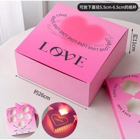 Kotak Hadiah Cokelat Kaku Premium Berlapis Kertas Matt Elegan Bertema Cinta, Dapat Didaur Ulang, dengan Pilihan Bingkai Foto