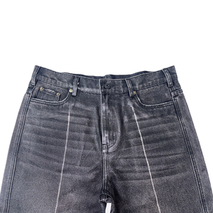 <span class=keywords><strong>Jean</strong></span> en Denim Ciré Vintage Designer Noir <span class=keywords><strong>Jean</strong></span> en Cire Chat Moustaches Décoloration et Ligne Centrale Décoloration Design Jeans en Cire <span class=keywords><strong>G</strong></span>-<span class=keywords><strong>star</strong></span> Raw pour Hommes - Product Image 2