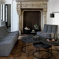 Canapé modulaire sectionnel en cuir avec coussin en éponge haute densité, design moderne pour hôtel et maison