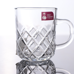 Wholesale 8oz transparent cups, transparent beer mug glass tumbler, drinking glasses with handles