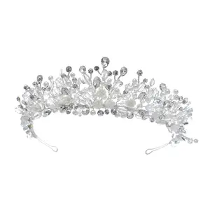 Hair Accessories Bridal Wedding Elegant Handmade Crown Jewelry Headdress Wedding Crystal Hair Accessories Bridal Tiara For Women