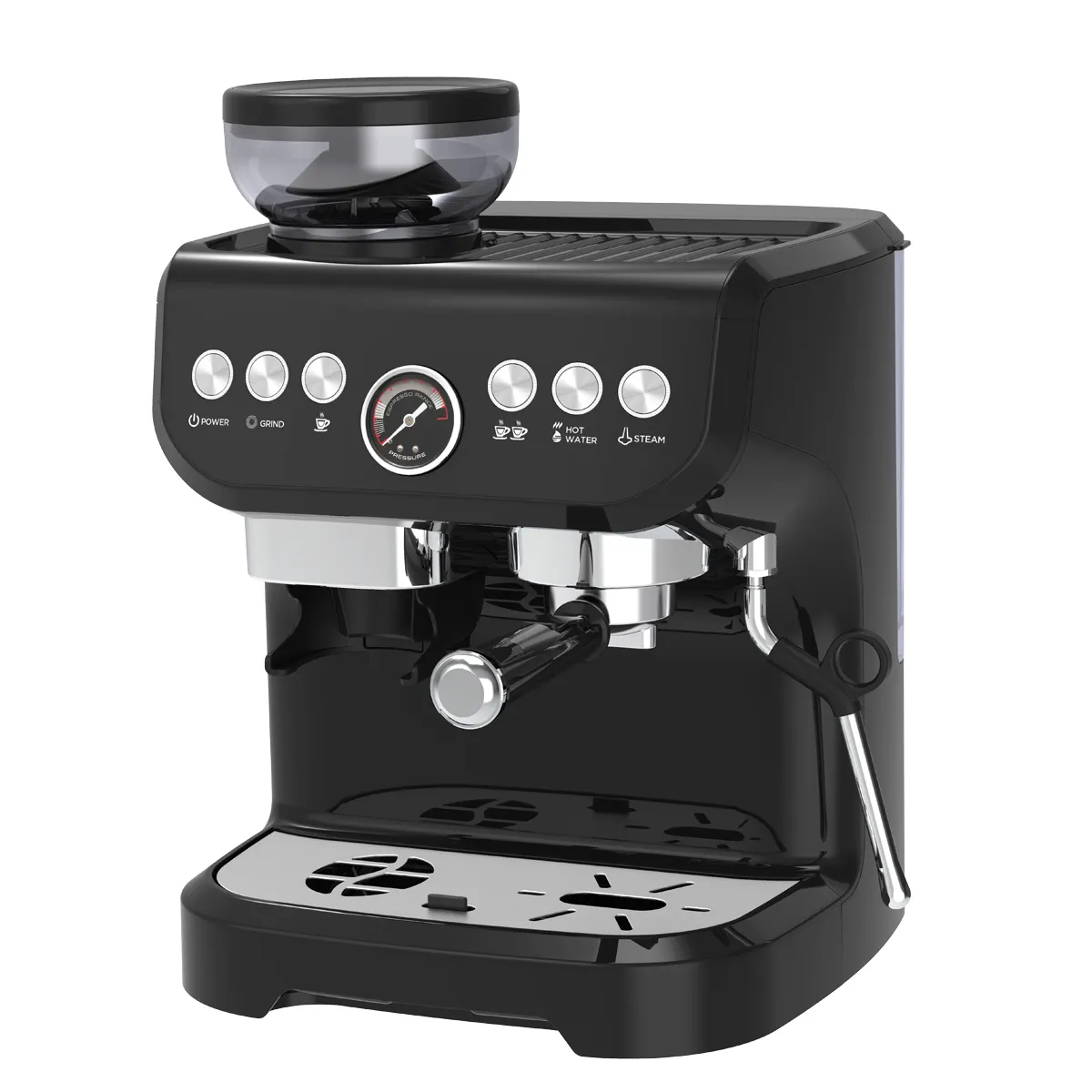 espresso and grinding integrated semi-automatic commercial coffee machine 15Bar pump pressure coffee maker