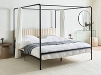 Cadre de lit en fer réglable moderne avec lattes en bois durables, montage facile, lit plateforme peu encombrant pour la maison, l'hôtel, l'appartement, la chambre à coucher