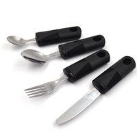 Couteau, cuillère et fourchette de table pour la réadaptation, 3 ensembles d'ustensiles écologiques sans BPA