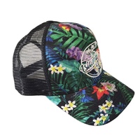 Casquettes de camionneur à 5 panneaux personnalisées de qualité supérieure pour sublimation, motif floral courant, 100 % coton, unisexe, vente en gros