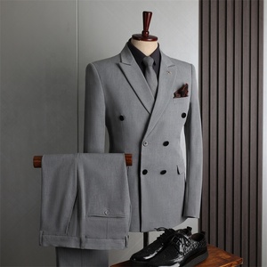 Traje de doble botonadura - Nuevo conjunto de traje formal <span class=keywords><strong>para</strong></span> hombre 2026, estilo casual de negocios, corte ajustado, <span class=keywords><strong>tallas</strong></span> <span class=keywords><strong>grandes</strong></span>, traje de <span class=keywords><strong>boda</strong></span> <span class=keywords><strong>para</strong></span> hombre - Estilo de alta gama - Product Image 1