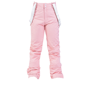 Waterproof Women's Ski <b>Pants</b> Pink Winter Snowboarding Trousers High Waist Insulated <b>Thermal</b> Snow Bib <b>Pants</b> for Outdoor Sports - Product Image 1