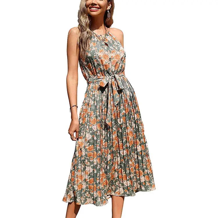 Bohemian Beach Wear Midi Dresses Floral Long Sexy Casual Maxi Gown Wedding Summer Wear Office Formal Clothing