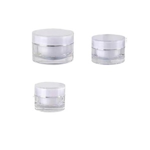 Pot en acrylique pour crème cosmétique 5g 10g 15g 20g 30g, rond, avec couvercle à vis, pour le stockage de crème réparatrice pour les yeux et le visage. - Product Image 1