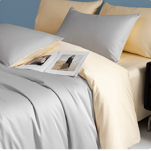 <span class=keywords><strong>Copripiumino</strong></span> 100% in bambù <span class=keywords><strong>grigio</strong></span> chiaro di luna King Size 4 pezzo <span class=keywords><strong>copripiumino</strong></span> di raffreddamento Set di biancheria da letto morbida e traspirante di lusso - Product Image 2