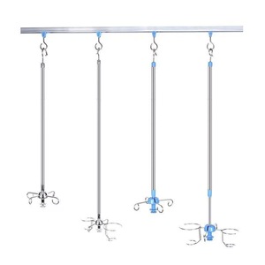Soporte telescópico de acero inoxidable Wolverhampton con cuatro ganchos para uso médico portátil - Product Image 2