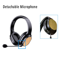 Logo personnalisé OEM, casque d'écoute en bambou, sans fil, avec micro détachable, pour l'oreille, de haute qualité