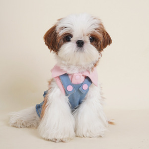 Spring Summer Dog Denim Dress Cute Strap Skirt Design Soft Pet Dog <b>Clothes</b> for Small Medium Dogs - Product Image 2