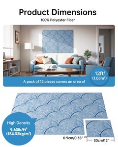 Paneles Acústicos Autoadhesivos de Alta Densidad para Pared y Techo, Diseño Moderno, Color Azul Cielo, para Oficina - Product Image 3