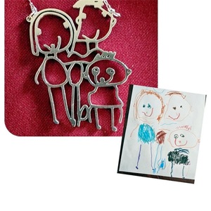 <span class=keywords><strong>Collana</strong></span> pendente personalizzata in acciaio inossidabile placcato oro 18K per bambini - Product Image 6