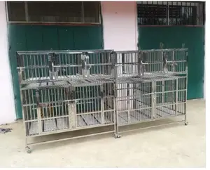 Paslanmaz çelik katlanabilir köpek kafesleri köpek kulübesi kedi Kennels paslanmaz çelik Pet Kennels