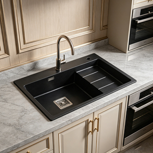 Évier de cuisine en quartz composite de couleur personnalisée à bon prix, évier de cuisine en <span class=keywords><strong>granit</strong></span> quartz pour usage domestique - Product Image 3
