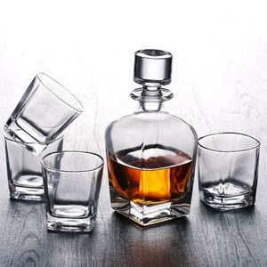 Ensemble de carafe et verres à whisky de grande taille, style américain, en cristal transparent sans plomb, qualité alimentaire, vente en gros - Product Image 4