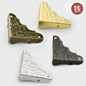 Floral Corner Protectors Iron Metal <b>Bracket</b> For Wooden Box Packaging Hardware Durable Traditional Design - Product Image 1