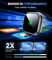 Adaptador Inalámbrico Portátil Mini 2 en 1 para Carplay y Android Auto, Control por Voz, Conexión Rápida y Estable, Caja Multimedia para Vehículo