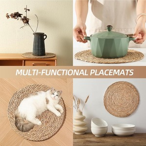 Manteles Individuales Redondos de Madera Tejida y Platos para Cena - Uso en Fiestas, No Tóxicos - Product Image 6