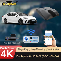 Caméra de tableau de bord double objectif Holroadx avant 4K UHD/arrière 1080P pour C-HR 2026 BEV e-TNGA avec Wi-Fi intégré, contrôle par application, Plug & Play, vision nocturne 1 an