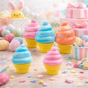 Jouet sensoriel anti-stress en forme de cornet de glace bleu, à remontée lente, pour enfants de 5 à 7 ans, unisexe, en TPE - Product Image 6