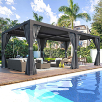 Pergola de luxe en aluminium à lames orientables, système de toit motorisé électrique, pour maison intelligente, patio, jardin, terrasse, arrière-cour, auvent