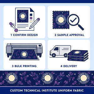 Tessuto in cotone 100% stampato a cera per uniformi scolastiche tecniche, stampa emblema personalizzata, 130 GSM, 44/45 pollici, 600 iarde per balle, Ghana Nigeria - Product Image 6