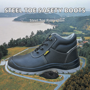 LIGHT BEARER 368 Chaussures de sécurité unisexes en cuir véritable Embout en acier Construction Exploitation minière Industrielle Bottes de travail S3 Plaque en acier - Product Image 2