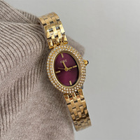 Montre à quartz vintage IEKE, best-seller transfrontalier, montre de luxe tendance ovale sertie de diamants pour femmes avec bracelet en acier fin