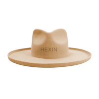 Vente en gros Chapeau Fedora Chapeau en laine à large bord avec large bord rigide Chapeau en feutre de laine australien 100% avec logo personnalisé
