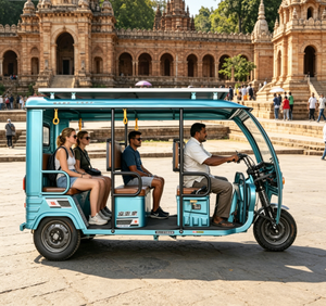 Tricycle Électrique Bajaj 1200W Populaire pour le Marché Indien et Népalais – Véhicule Ouvert pour Passagers et Touristes - Product Image 1