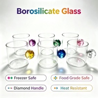 Ensemble de tasses à café en verre borosilicate LiKang, 6 pièces, mini, colorées, avec poignées, sans BPA, passe au micro-ondes, pour boissons chaudes/froides