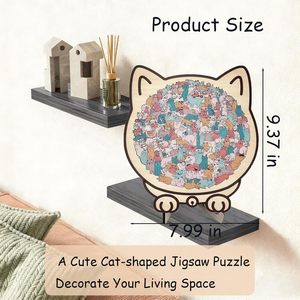 <span class=keywords><strong>Puzzle</strong></span> en <span class=keywords><strong>bois</strong></span> en forme de <span class=keywords><strong>chat</strong></span>, <span class=keywords><strong>puzzle</strong></span> en <span class=keywords><strong>bois</strong></span> coloré d'animaux, cadeau parfait pour les adultes, idéal pour les amoureux des chats, décoration d'intérieur - Product Image 3